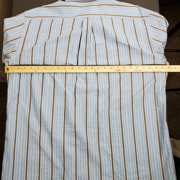 Faconnable Shirt Men XL Oxdord Striped Club Deauville Button Up Front - Picture 9 of 13